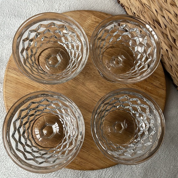 Set of 4 Whitehall 6 oz Colony Indiana Glass Cubist Dessert Dishes - Picture 5 of 11